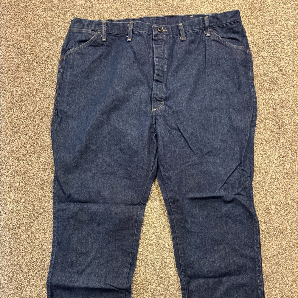 Bulwark FR Jeans Mens 46x32 Relaxed Fit Flame Resistant Workwear Dark Wash Denim